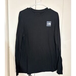 The North Face Logo Graphic T-Shirt Size Medium Black Long Sleeve Casual Cotton